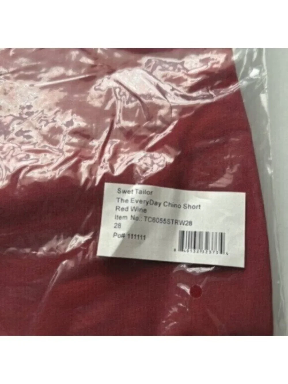 NWT Swet Tailor Men's Red Everyday Chino Short Size 28